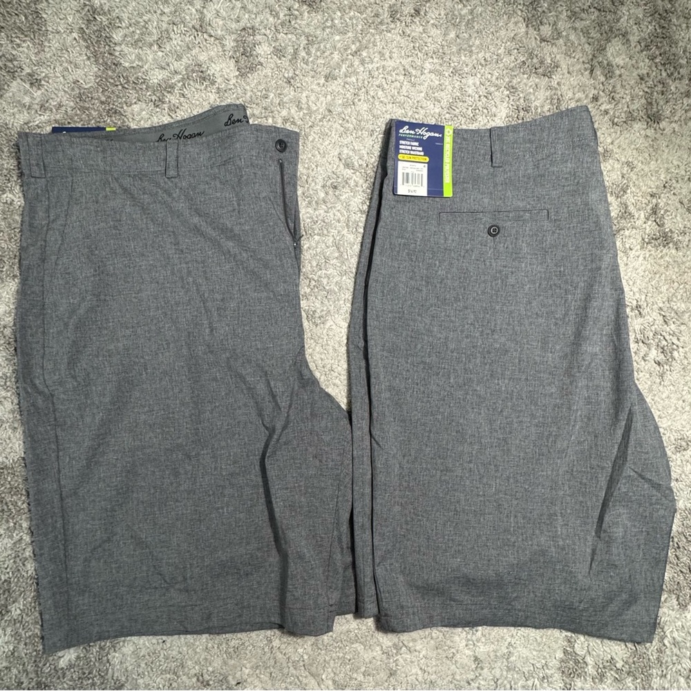 2 Hogan Gray Flat Front Shorts Casual Style